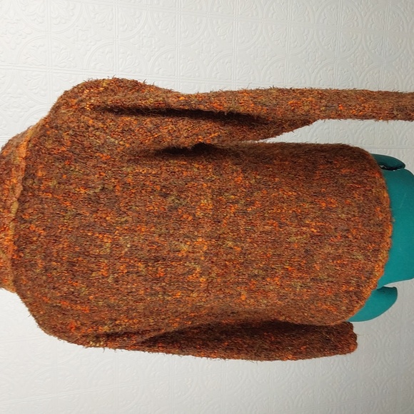 Carole Little- Rich brown & orange knit tailored fall sweater - Picture 3 of 3